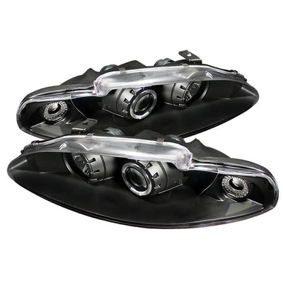 LED Halo Black Projector Headlights <br>95-96 Mitsubishi Eclipse