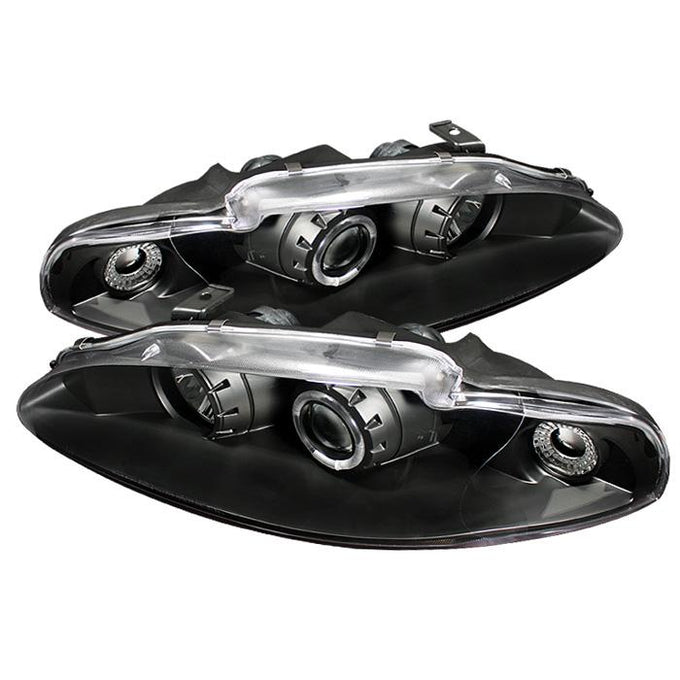 LED Halo Black Projector Headlights <br>95-96 Mitsubishi Eclipse