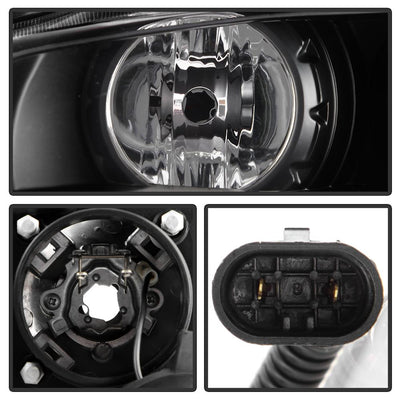 LED Halo Black Projector Headlights <br>97-99 Mitsubishi Eclipse