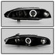 LED Halo Black Projector Headlights <br>97-99 Mitsubishi Eclipse
