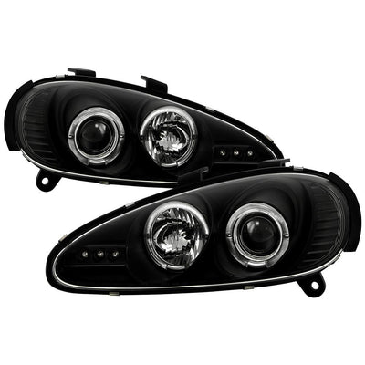 LED Halo Black Projector Headlights <br>92-96 Mazda MX-3