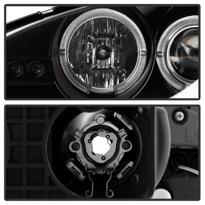 LED Halo Black Projector Headlights <br>92-96 Mazda MX-3