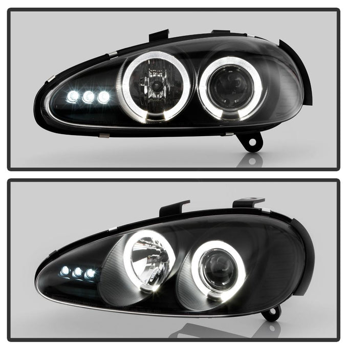 LED Halo Black Projector Headlights <br>92-96 Mazda MX-3