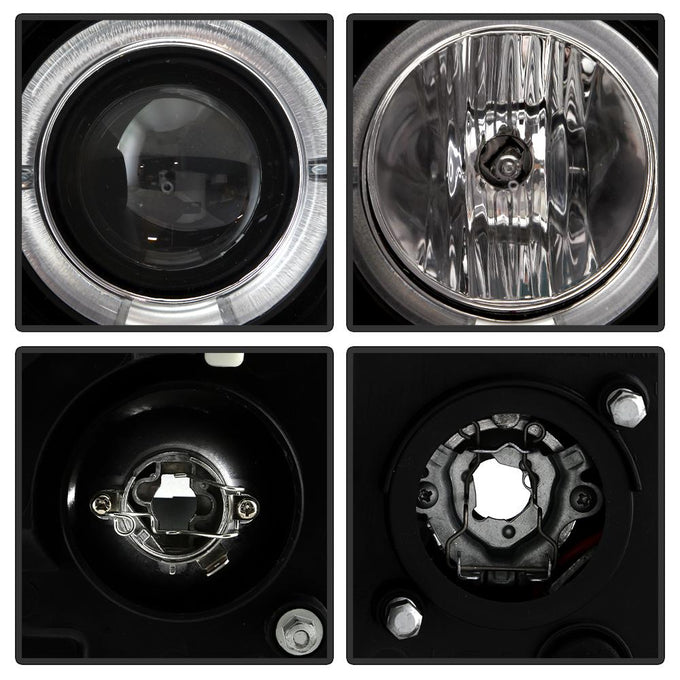 LED Halo Black Projector Headlights <br>05-07 Nissan Pathfinder 05-08 Nissan Frontier