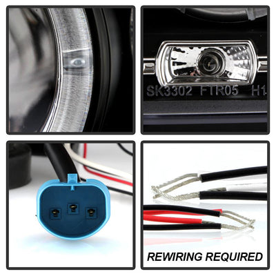 LED Halo Black Projector Headlights <br>05-07 Nissan Pathfinder 05-08 Nissan Frontier