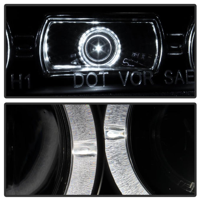 LED Halo Black Projector Headlights <br>05-07 Nissan Pathfinder 05-08 Nissan Frontier