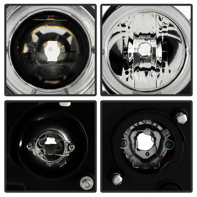 LED Halo Chrome Projector Headlights <br>05-07 Nissan Pathfinder 05-08 Nissan Frontier
