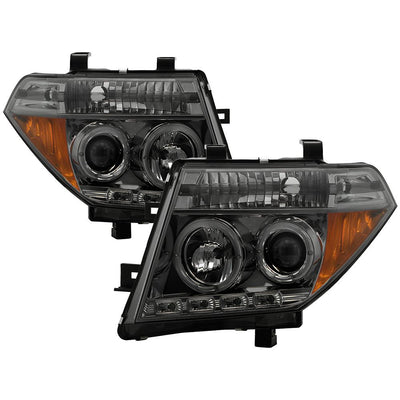 LED Halo Smoke Projector Headlights <br>05-07 Nissan Pathfinder 05-08 Nissan Frontier