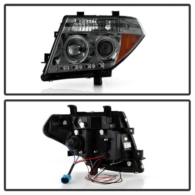 LED Halo Smoke Projector Headlights <br>05-07 Nissan Pathfinder 05-08 Nissan Frontier