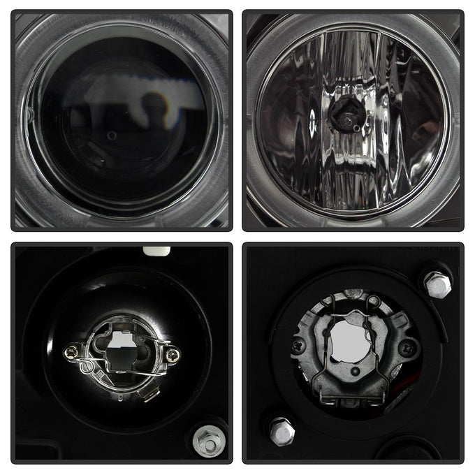 LED Halo Smoke Projector Headlights <br>05-07 Nissan Pathfinder 05-08 Nissan Frontier