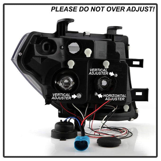 LED Halo Smoke Projector Headlights <br>05-07 Nissan Pathfinder 05-08 Nissan Frontier