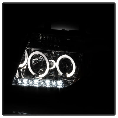 LED Halo Smoke Projector Headlights <br>05-07 Nissan Pathfinder 05-08 Nissan Frontier