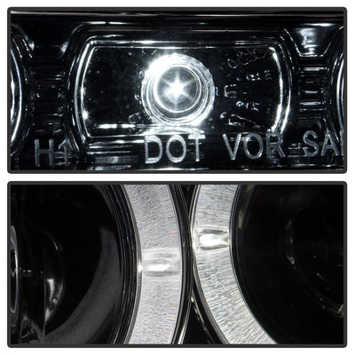 LED Halo Smoke Projector Headlights <br>05-07 Nissan Pathfinder 05-08 Nissan Frontier