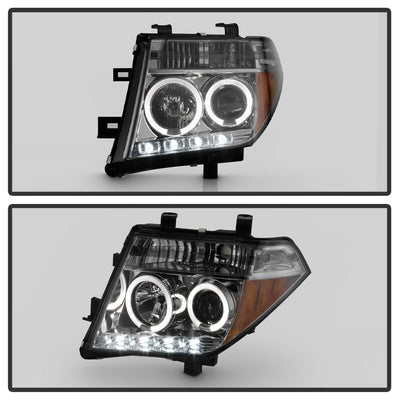 LED Halo Smoke Projector Headlights <br>05-07 Nissan Pathfinder 05-08 Nissan Frontier