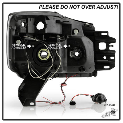 LED Halo Black Projector Headlights <br>05-07 Nissan Armada 04-15 TITAN 2004 Pathfinder Armada