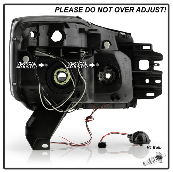 LED Halo Black Projector Headlights <br>05-07 Nissan Armada 04-15 TITAN 2004 Pathfinder Armada
