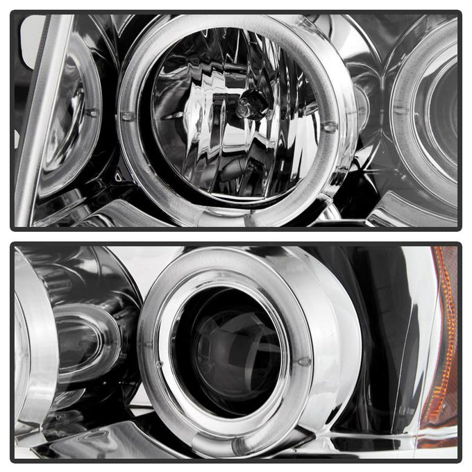 LED Halo Chrome Projector Headlights <br>05-07 Nissan Armada 04-15 TITAN 2004 Pathfinder Armada