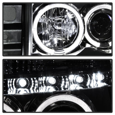 LED Halo Chrome Projector Headlights <br>05-07 Nissan Armada 04-15 TITAN 2004 Pathfinder Armada