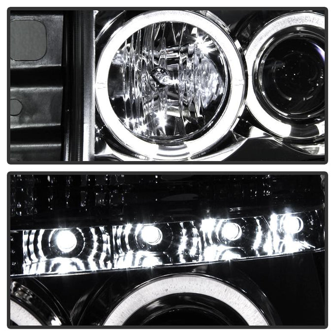 LED Halo Chrome Projector Headlights <br>05-07 Nissan Armada 04-15 TITAN 2004 Pathfinder Armada