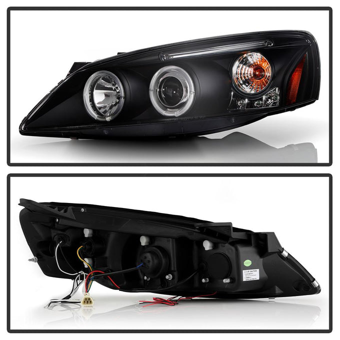 LED Halo Black Projector Headlights <br>05-08 Pontiac G6