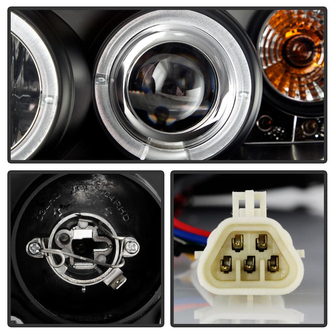 LED Halo Black Projector Headlights <br>05-08 Pontiac G6