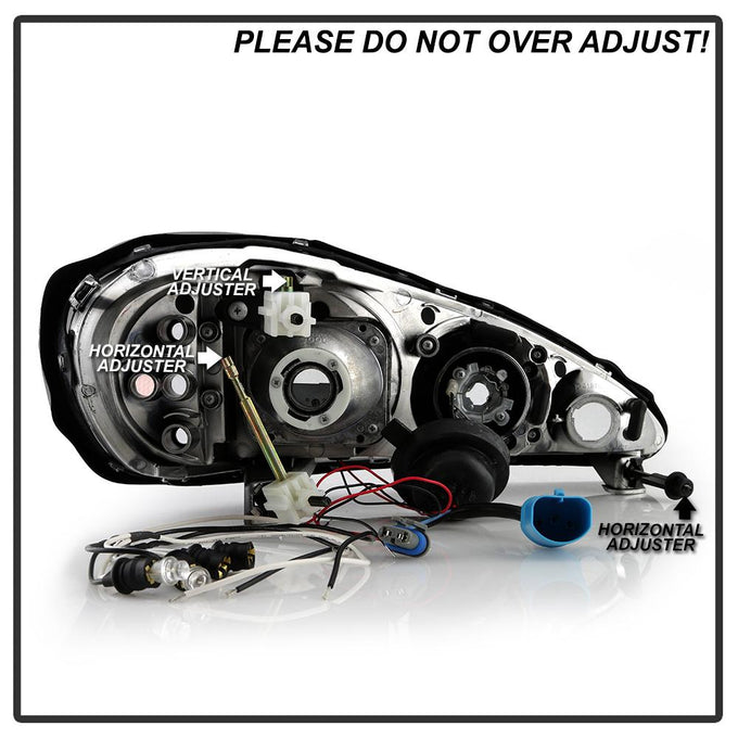 LED Halo Black Projector Headlights <br>99-05 Pontiac Grand Am