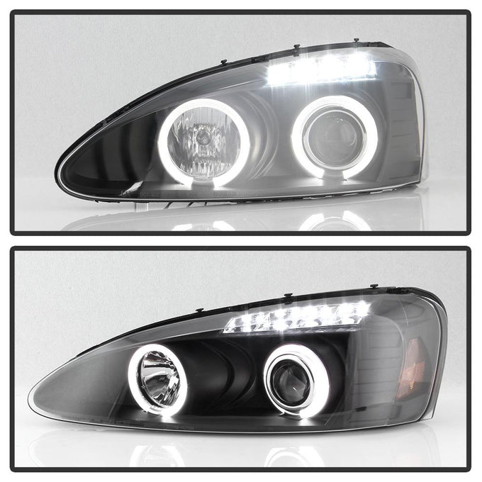 LED Halo Black Projector Headlights <br>04-08 Pontiac Grand Prix