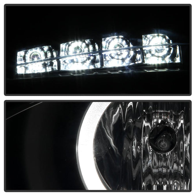 LED Halo Black Projector Headlights <br>04-08 Pontiac Grand Prix