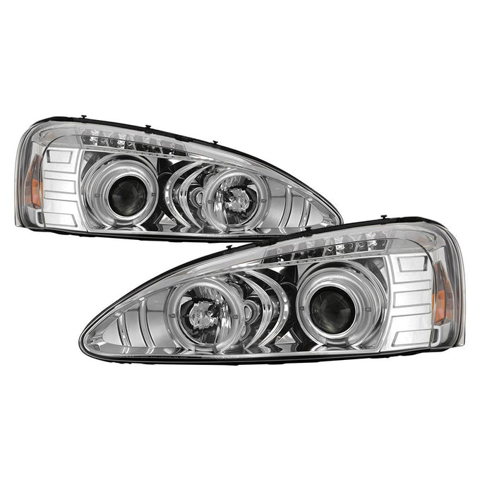 LED Halo Chrome Projector Headlights <br>04-08 Pontiac Grand Prix