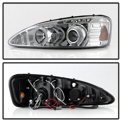 LED Halo Chrome Projector Headlights <br>04-08 Pontiac Grand Prix