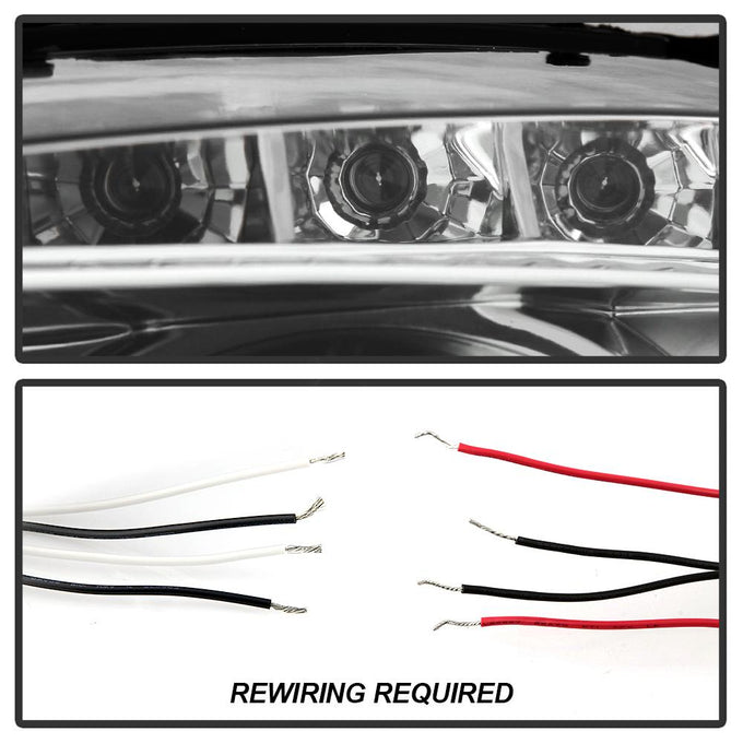 LED Halo Chrome Projector Headlights <br>04-08 Pontiac Grand Prix