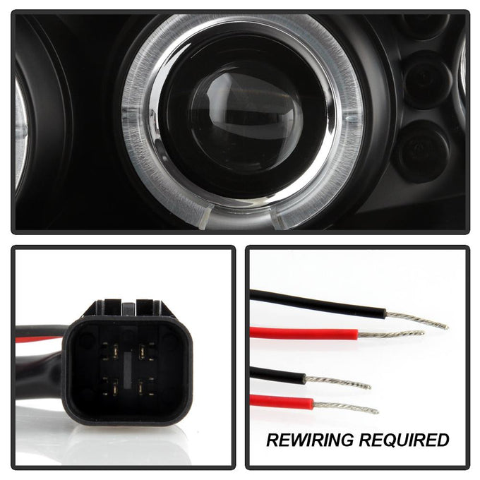LED Halo Black Projector Headlights <br>04-06 Pontiac GTO