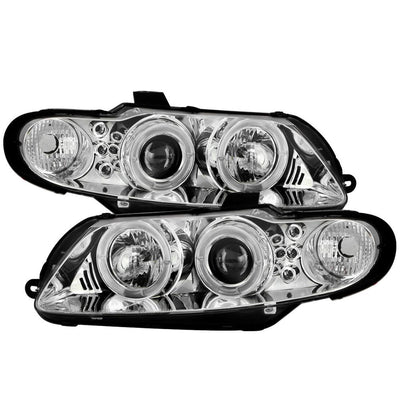 LED Halo Chrome Projector Headlights <br>04-06 Pontiac GTO