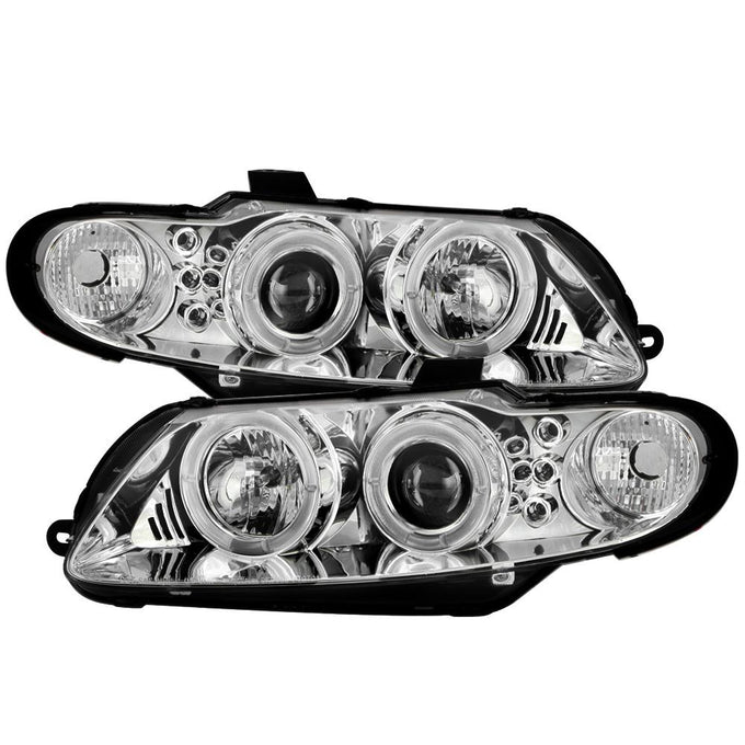 LED Halo Chrome Projector Headlights <br>04-06 Pontiac GTO