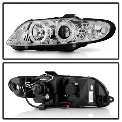 LED Halo Chrome Projector Headlights <br>04-06 Pontiac GTO