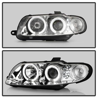 LED Halo Chrome Projector Headlights <br>04-06 Pontiac GTO