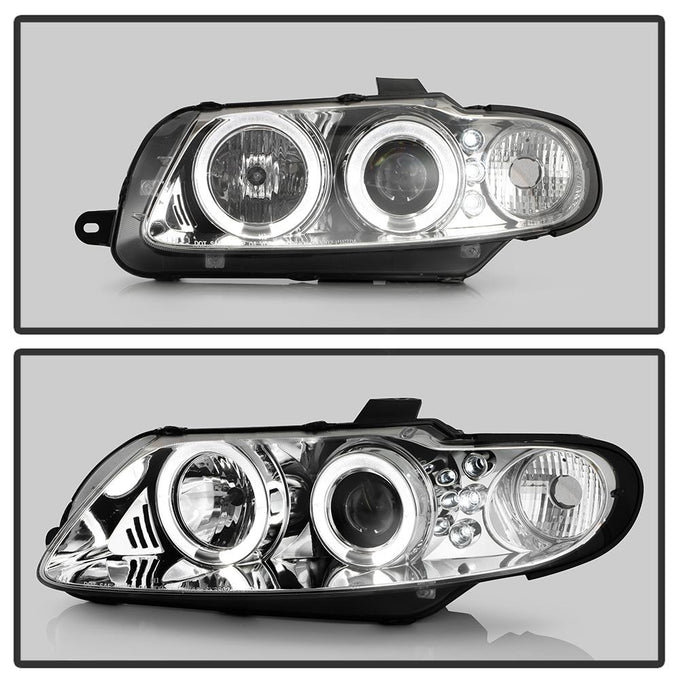 LED Halo Chrome Projector Headlights <br>04-06 Pontiac GTO