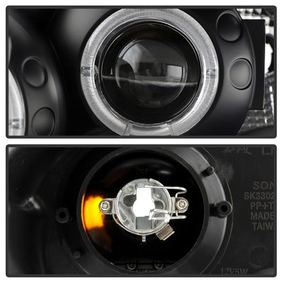 LED Halo Black Projector Headlights <br>03-08 Toyota Corolla