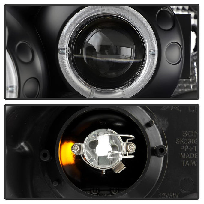LED Halo Black Projector Headlights <br>03-08 Toyota Corolla