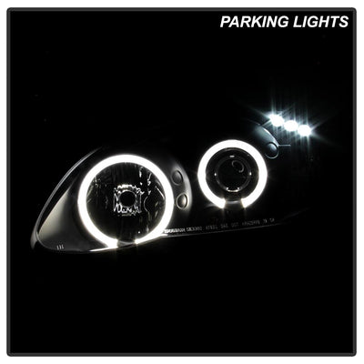 LED Halo Black Projector Headlights <br>03-08 Toyota Corolla