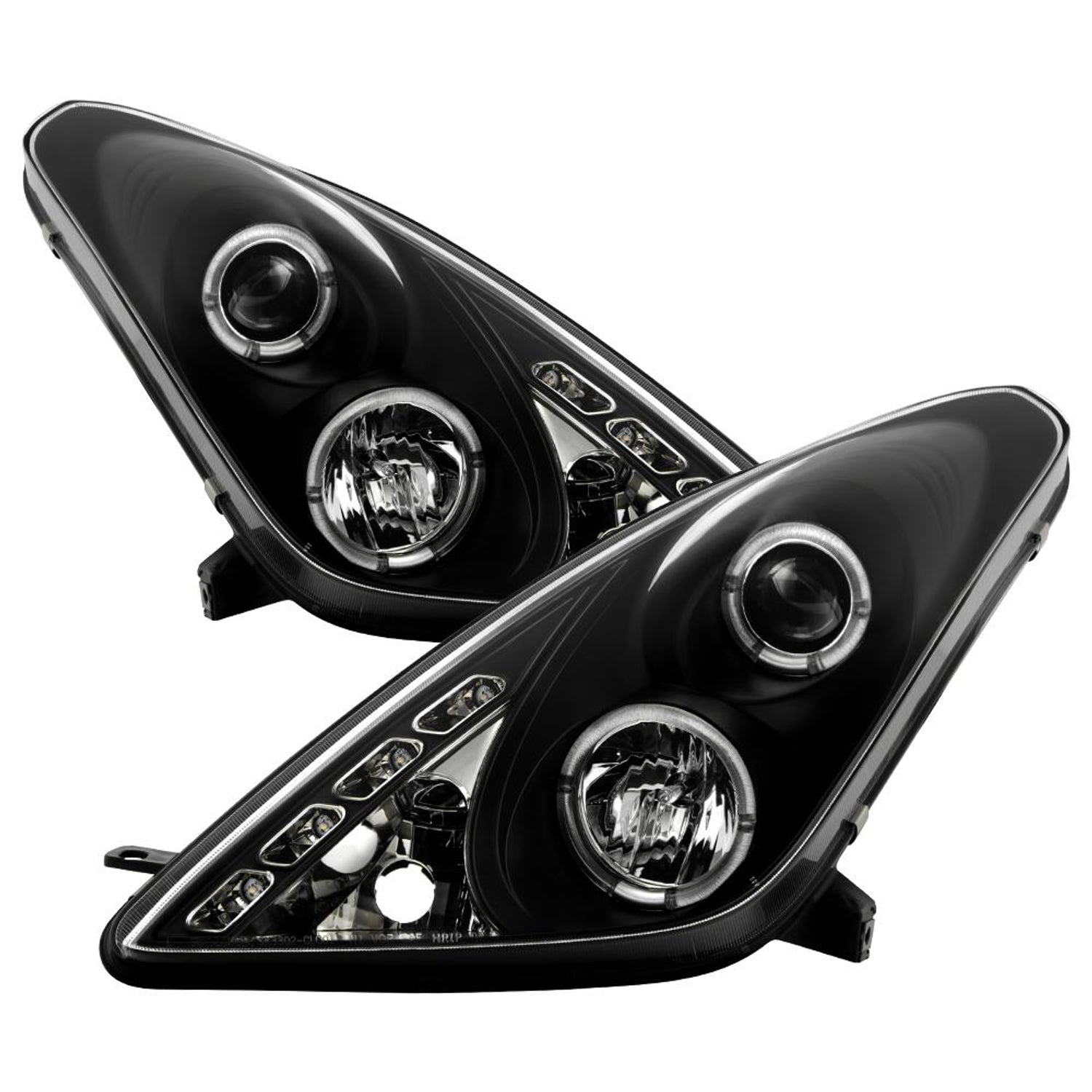 LED Halo Black DRL Projector Headlights <br>00-05 Toyota Celica