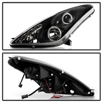 LED Halo Black DRL Projector Headlights <br>00-05 Toyota Celica