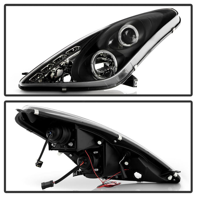 LED Halo Black DRL Projector Headlights <br>00-05 Toyota Celica