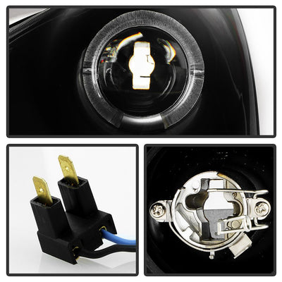 LED Halo Black DRL Projector Headlights <br>00-05 Toyota Celica