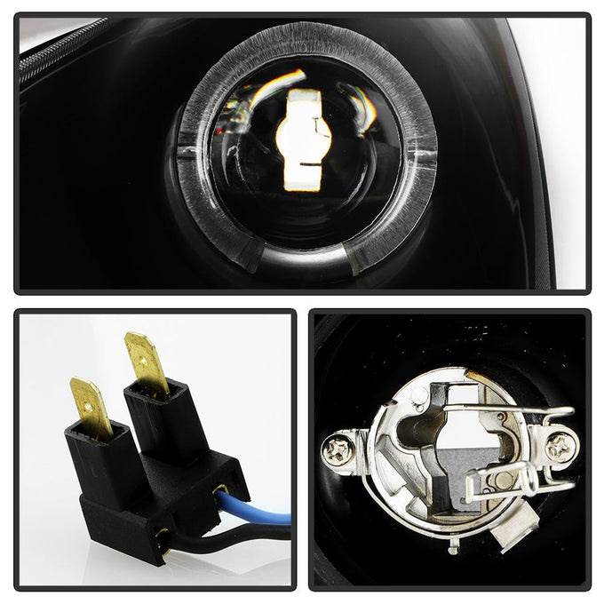 LED Halo Black DRL Projector Headlights <br>00-05 Toyota Celica