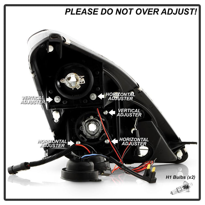 LED Halo Black DRL Projector Headlights <br>00-05 Toyota Celica