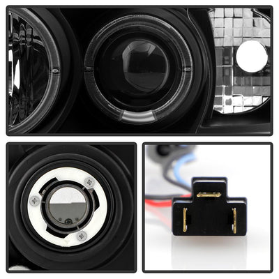 LED Halo Black Projector Headlights <br>04-06 Scion xB