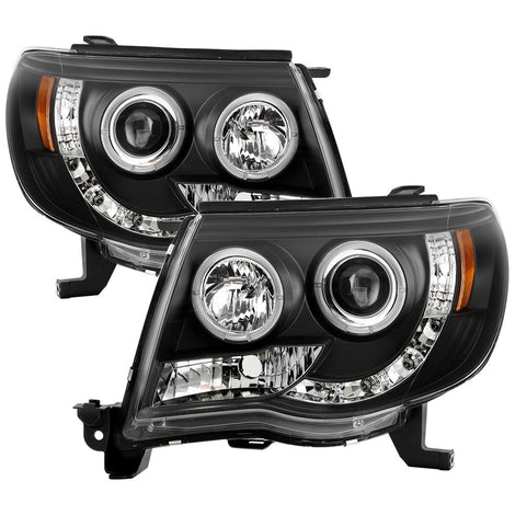 LED Halo Black Projector Headlights <br>05-11 Toyota Tacoma