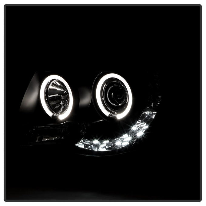 LED Halo Black Projector Headlights <br>05-11 Toyota Tacoma