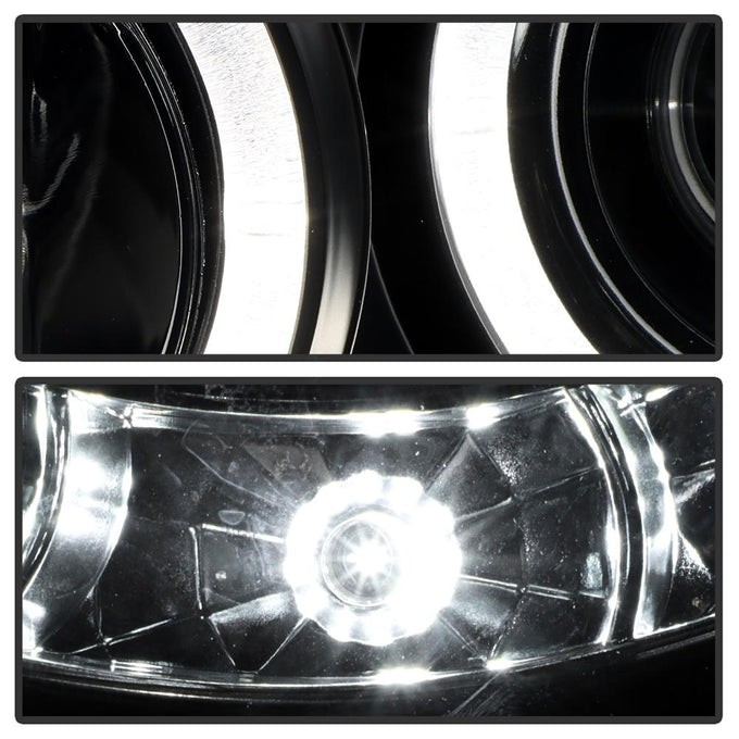 LED Halo Black Projector Headlights <br>05-11 Toyota Tacoma